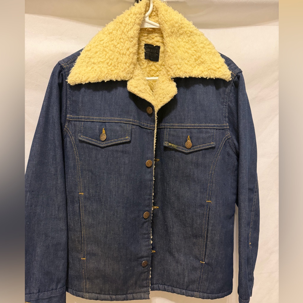 Vintage Sears Roebucks Denim Sherpa-Lined Jacket 38r Warm Usa Chore Barn